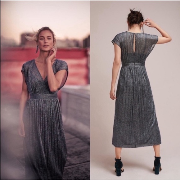 NWT Anthropologie Moulinette Soeurs Blue Sparkle dress, sz 8 - Picture 2 of 4